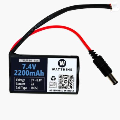 7.4V 2200mAh Rechargeable Lithium Battery Pack with Warranty (Includes BMS & Balance Pin) - 2S 1P