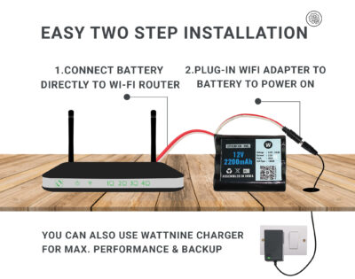 WATTNINE® Mini UPS for Wi-Fi Router - Router UPS Battery for 12v WiFi Router - Image 2