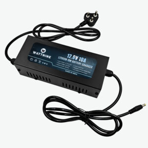 WATTNINE 12.6V 10A Lithium-Ion Battery Charger for 3S NMC Battery Pack - 126W Table-Top Charger with CC & CV