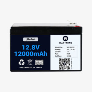 WATTNINE® 12.8V 12Ah Lithium (LiFePo4) Battery with 3 year Warranty