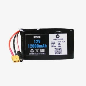 WATTNINE® 12.8V 12Ah Lithium Iron Phosphate (LiFePo4) Battery Pack with Warranty