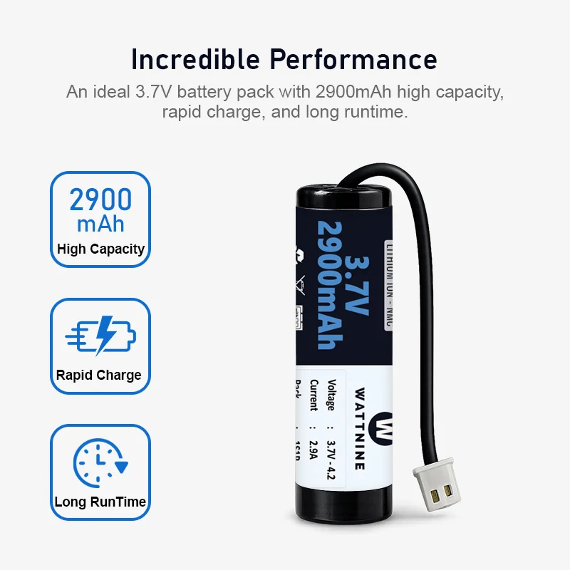 WATTNINE® 3.7V 2900mAh Rechargeable Lithium-ion Battery Pack with Warranty for GPS, CCTV, and Commercial Application - Image 2