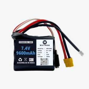 WATTNINE® 7.4V 9600mAh Rechargeable Lithium-ion NMC Battery Pack with Warranty for GPS, CCTV, and Commercial Application